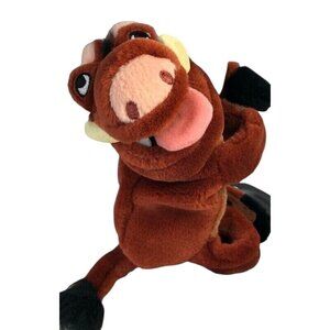 Pumbaa Lion King Plush Stuffed Animal Toy Hook Loop Hangs Walt Disney World 10"